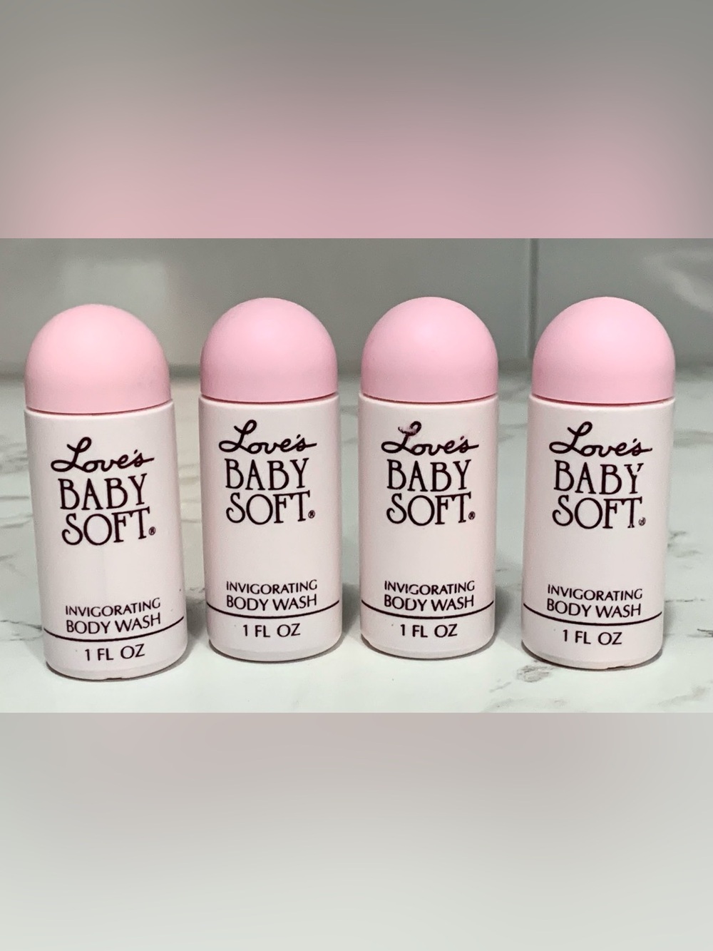 4X Love's Baby Soft body wash, 1 oz each